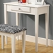 Immaculate Vanity Table and Stool - White, Zebra Patterned Seat - MNRH-I-3390