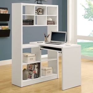 Friedrich Desk with Tall Bookcase - White 