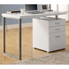Friedrich Modern Pedestal Desk - Metal Sled Leg, White - MNRH-I-7027