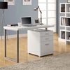 Friedrich Modern Pedestal Desk - Metal Sled Leg, White - MNRH-I-7027