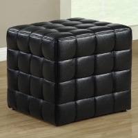 Rammstein Cube Ottoman - Square Tufts, Black