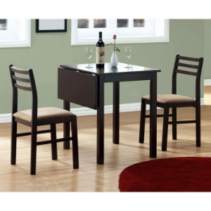 Compassion 3 Piece Dinette Set - Drop Leaf Top, Cappuccino 