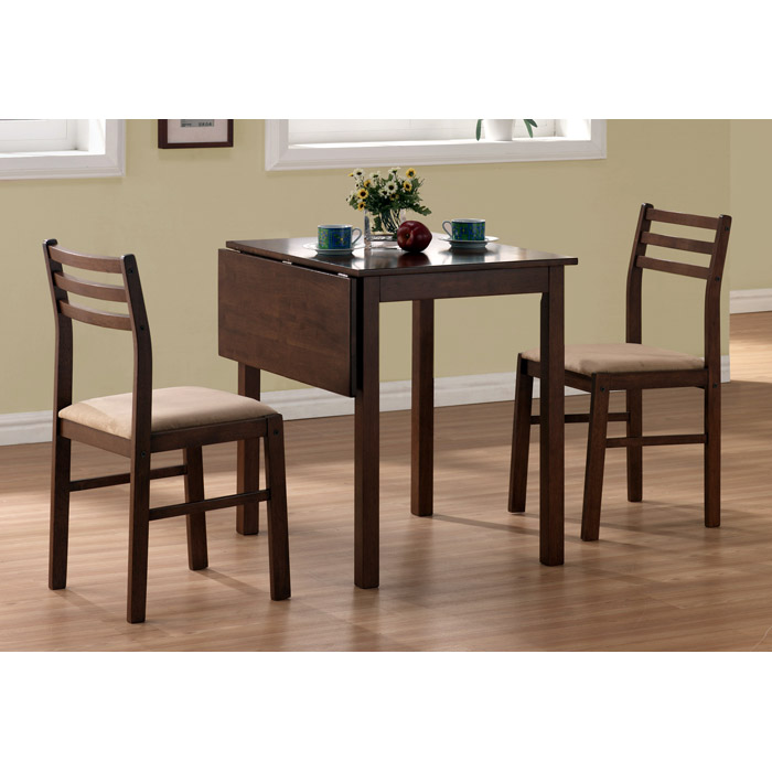Compassion 3 Piece Dinette Set - Drop Leaf Top, Walnut | DCG Stores