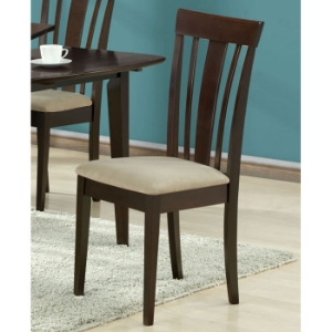 Logan Side Chair - Cappuccino Finish, Microfiber Seat (Set of 2) 