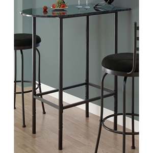 Whimsy Half Racetrack Top Pub Table - Charcoal Metal 