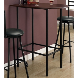 Brio Half Racetrack Top Pub Table - Cappuccino, Black Metal 