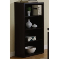 Arya 4-Tier Bookcase - Cappuccino, Adjustable Shelves
