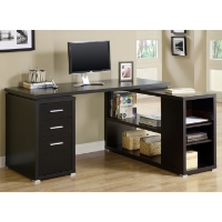 Friedrich Pedestal Desk with Display Shelf - Cappuccino