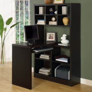 Friedrich Desk with Tall Bookcase - Cappuccino 