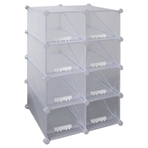 Shoe Rack - Folding Acrylic, White 