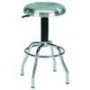 Adjustable Work Stool - Backless, Swivel, Stainless Steel 