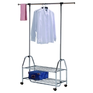 Garment Rack-05 - Adjustable Extended, Wheel, Chrome 