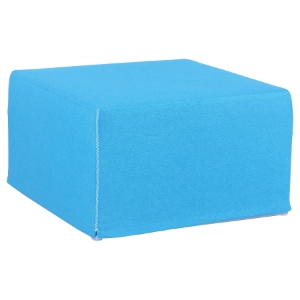 Rectangular Footstool 15 - Blue, Chrome Leg 