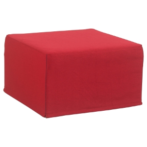 Rectangular Footstool 15 - Red, Chrome Leg 