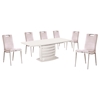 Cafe-446 Extended Dining Table - White, Pedestal Base - NSI-426018