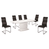 7 Pieces Cafe-446 Extended Dining Set - High Back, Black, White - NSI-426018S467B