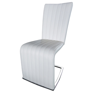 Side-416 Side Chair - White, Chrome Leg 