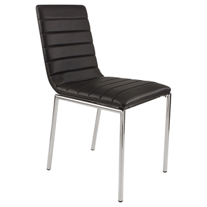 Side-456 Side Chair - Black, Chrome Leg 
