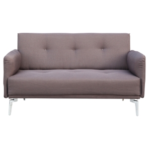 Cape Town Fabric Loveseat - Brown, Chrome Leg 