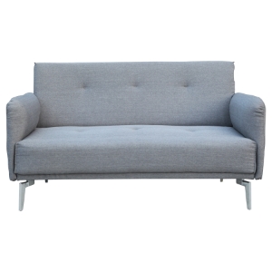 Cape Town Fabric Loveseat - Gray, Chrome Leg 