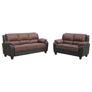 Sabrina Sofa and Loveseat - Black, Brown 