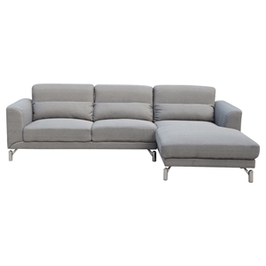 Clarinda Sectional Sofa - Right Arm Facing Chaise, Silver Gray 