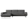 Bullock Sectional Sofa - Left Arm Facing Chaise, Gray - NSI-481516L