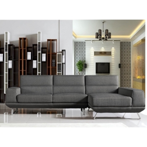Bullock Sectional Sofa - Right Arm Facing Chaise, Gray 