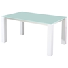 Cafe Rectangular Dining Table - Frosted Glass, Stainless Steel - NSI-426002