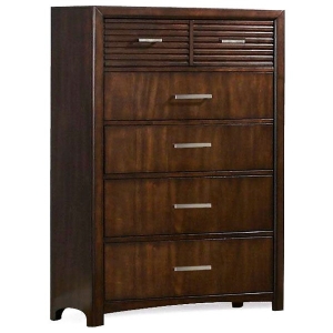 Edison 6-Drawer Chest - Hardwood, Java Oak Finish 
