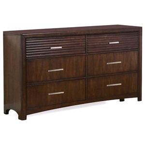 Edison 6-Drawer Dresser - Hardwood, Java Oak Finish 