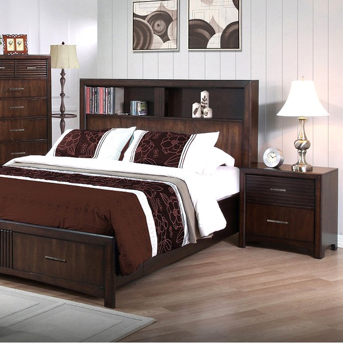 Edison 5 Piece Bedroom Set - Storage Bed, Java Oak, King | DCG Stores