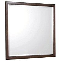 Edison Square Beveled Mirror - Java Oak Frame