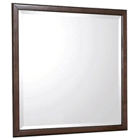 Edison Square Beveled Mirror - Java Oak Frame