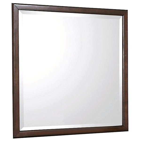 Edison Square Beveled Mirror - Java Oak Frame 