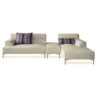 Manhattan Sectional Set - Cream Fabric, Right Facing Chaise