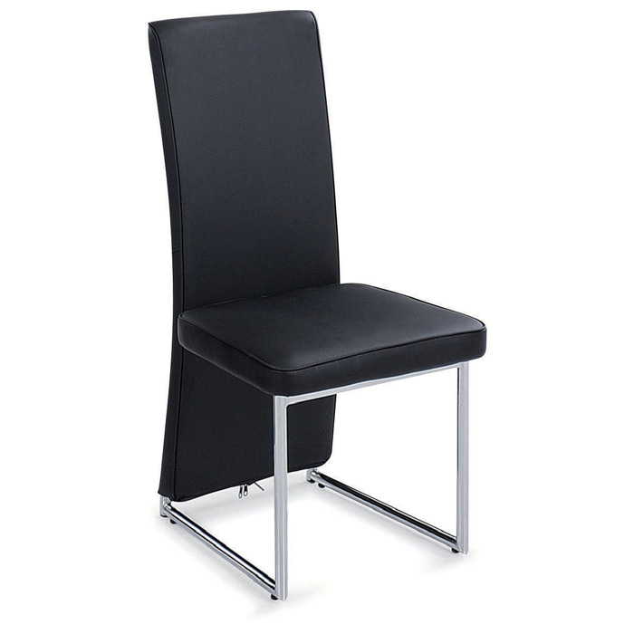 Blaine Modern Dining Chair - Chrome, Long Back, Black | DCG Stores