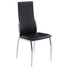 Barlow Modern Dining Chair - Chrome, Tall Back, Black - NSI-425001