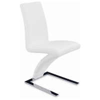 Brent Z-Shaped Dining Chair - Chrome Base, White