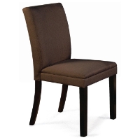 Carrick Side Chair - Hardwood Legs, Brown Microfiber