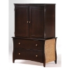 Clove Armoire with Rattan Panels and Knobs - NDF-RATTAN-ARM
