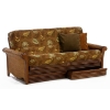 Rosebud Rattan Complete Futon Set - NDF-ROSEBUD-HG-SET#