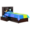 Vanilla Kid's Bed with Cherry Bookcase Headboard - NDF-VANILLA-CH-TWN