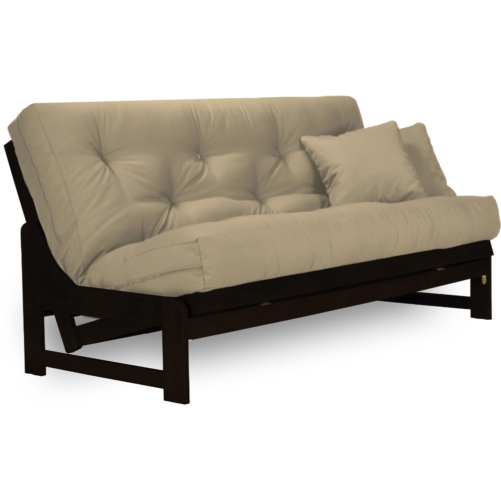 Arden Rich Espresso Wood Futon Frame - Sleek, Contemporary Armless ...
