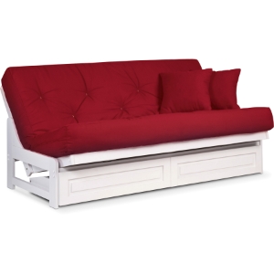 Arden Complete Armless Futon Set - White Frame, Clean Timeless Design, Comfortable Mattress Options 