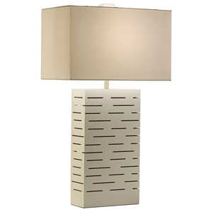 Rift Standing Table Lamp in White 