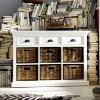 Halifax Buffet with 6 Baskets - Pure White - NSOLO-B128