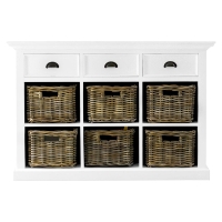Halifax Buffet with 6 Baskets - Pure White