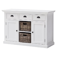 Halifax Buffet with 2 Baskets - Pure White