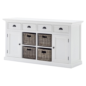 Halifax Buffet with 4 Baskets Set - Pure White 